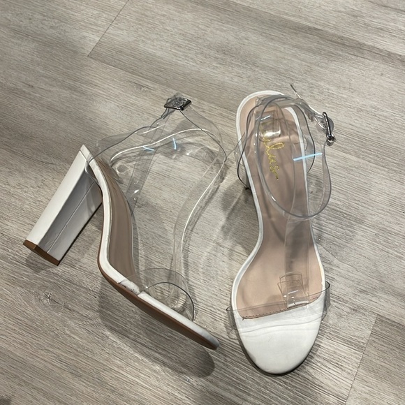 Lulus White Clear See Through Heels Size 9 - Picture 2 of 7